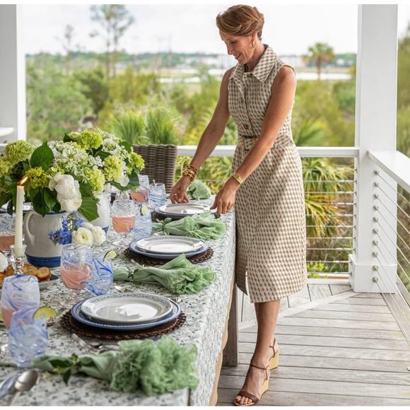 TUCKERNUCK Blue Brown Geo Ocean Spray Sleeveless Cheyenne NWT Size XXS - Picture 8 of 12